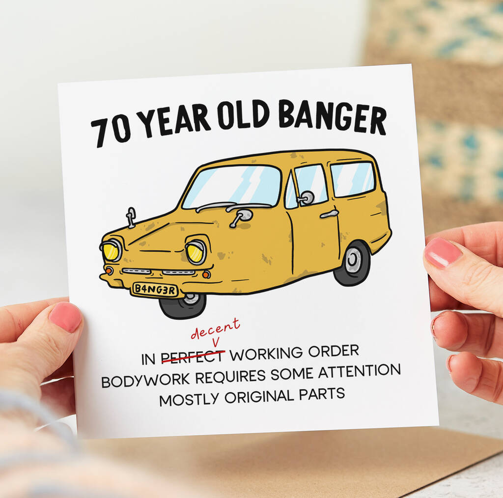 70th Birthday Card '70 Year Old Banger', 1 of 2