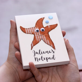 Personalised Sea Creature Embroidered Notepad, 3 of 10