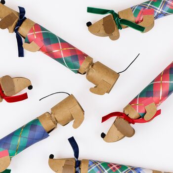 Set Of Six Tartan Sausage Dog Crackers, 3 of 6