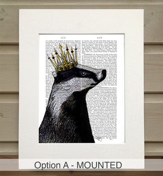 Badger King Book Print, Framed Or Unframed, 2 of 8