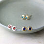 Sterling Silver Or Gold Birthstone Nest Stud Earrings, thumbnail 3 of 8