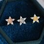 Opal Cz Star Stud Earrings In Sterling Silver, thumbnail 5 of 12