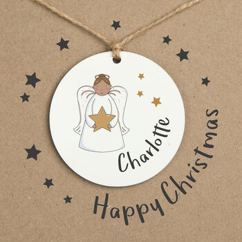 Personalised Angel Tree Decoration Christmas Card, 5 of 6