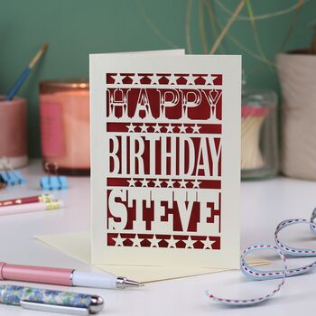 Personalised Happy Birthday Papercut Card, 2 of 12