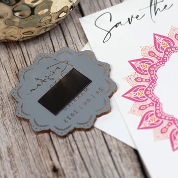 Indian Mandala Wedding Save The Date Magnets And Cards, 2 of 7