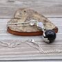 Healing Hands Black Agate Pendant Necklace | Silver Plated, thumbnail 1 of 7