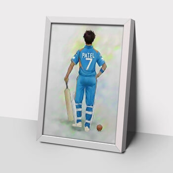 Personalised Custom Cricketer Print, 4 of 7