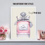 Teen Girls Personalised Perfume Print | Pink Girls Room Decor | Make Up Station Wall Art Personalised With Name, thumbnail 3 of 4