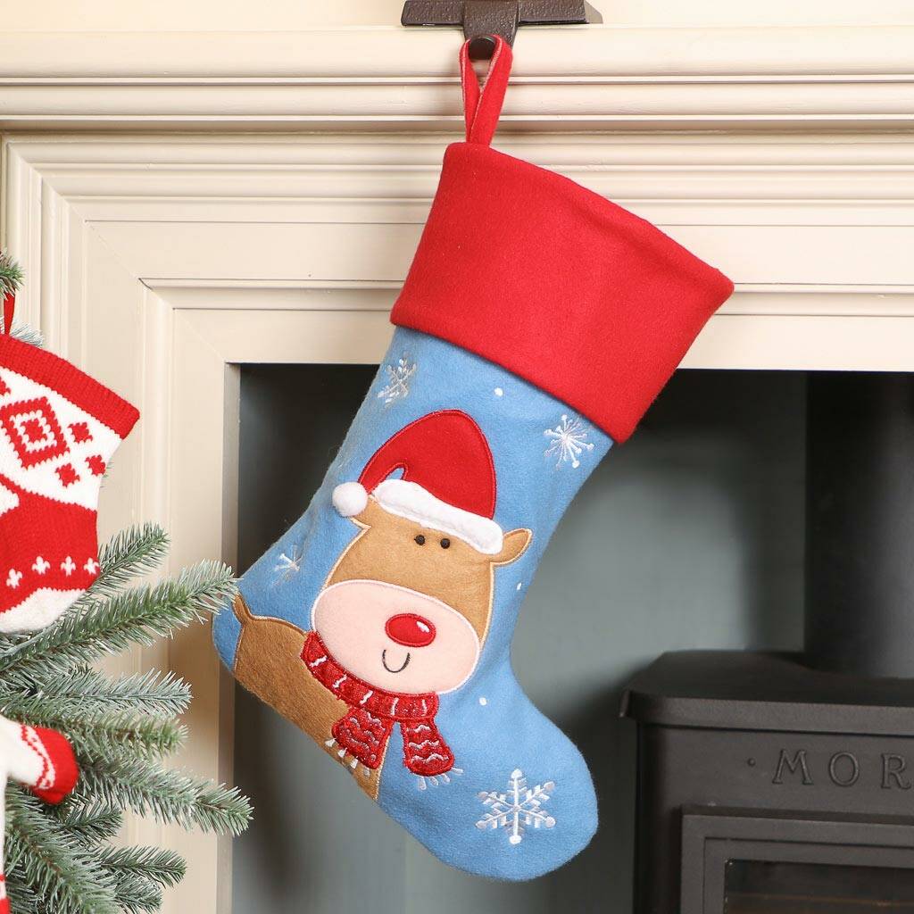 Four Novelty Christmas Stockings And Train Holders Set By Dibor