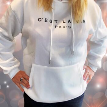 Christmas Jumper Gift C'est La Vie Hoodie White, 2 of 5