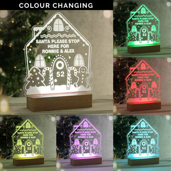 Personalised Gingerbread House Wooden Based LED Christmas Light, 2 of 10