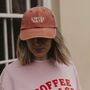 Personalised Embroidered Coffee Date Cap, thumbnail 5 of 6