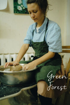 Personalised Linen Pottery Apron | Split Leg, 9 of 12