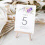 Wedding Table Names Purple White Florals, thumbnail 2 of 4