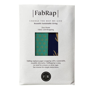 Jade And Midnight Reversible Fabric Gift Wrap Furoshiki, 4 of 7