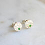 Hammered Birthstone Stud Earrings Sterling Silver, thumbnail 4 of 7