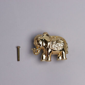 G Decor Gold Elephant Solid Brass Pull Handle Door Knob, 3 of 3