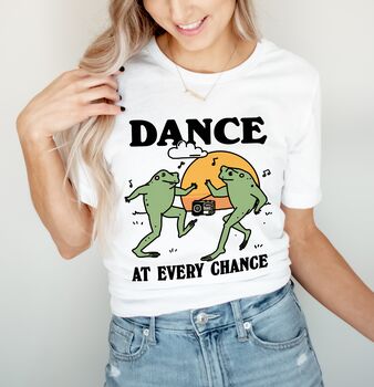 'Dance At Every Chance' Retro Frog Tshirt, 3 of 7