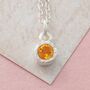 Citrine November Birthstone Gold Plated Silver Necklace, thumbnail 3 of 10