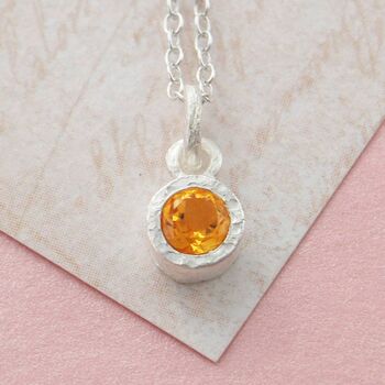 Citrine November Birthstone Gold Plated Silver Necklace, 3 of 10