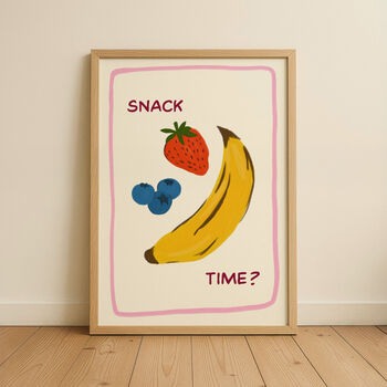 Snack Time? Kids Illustration Print Toddler Nursery, 3 of 7