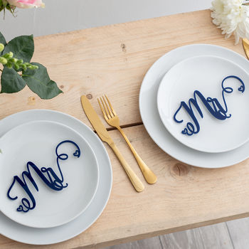 Mrs And Mrs Wedding Place Settings Table Decorations By Funky Laser