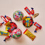 Trio Of Baubles In Swedish Design Filled With Swedish Chocolates, thumbnail 5 of 12