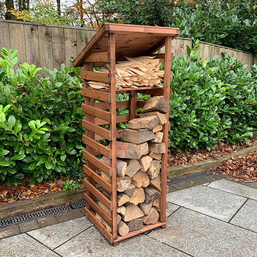 Wooden Log Store Narrow Small 2ft X 2ft