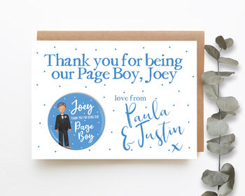 Personalised Page Boy Card And Badge, 3 of 5