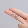 Tiny Blue Opal Star Dangle Stud Earrings, thumbnail 2 of 12