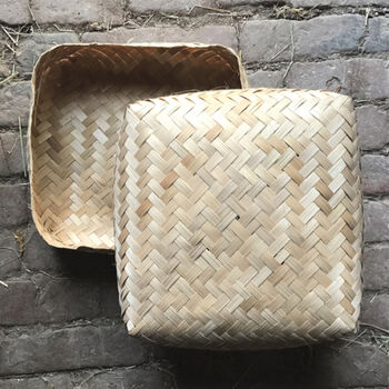 Set Of Two Hand Woven Natural Storage Baskets, 2 of 3