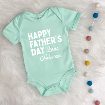 Personalised Happy Father's Day Love… Babygrow, 2 of 8