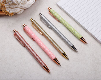 Rose Gold Glitter Ballpoint Pen With Black Ink, 4 of 5