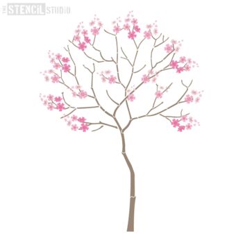 Round Tree With Cherry Blossom Stencil Pack, 11 of 12