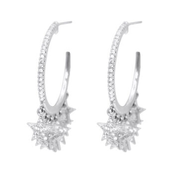 Lyra Star Hoop Earrings, 2 of 8