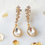 Gold Plated Diamante Teardrop Earrings, thumbnail 1 of 4