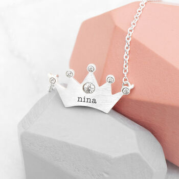 Personalised Kids Princess Crown Necklace, 8 of 12