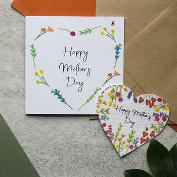 Mother's Day Wildflower Plantable Seed Heart Card, 3 of 9