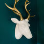 White And Gold Wall Stag Head, thumbnail 2 of 3
