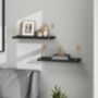 Set Of Two Black Wall Mounted Shelves With Brackets, thumbnail 3 of 8