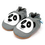 Dotty Fish Grey Panda Soft Leather Baby Shoes With Barefoot Soles, thumbnail 5 of 8