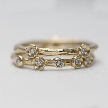 Wild Flower Diamond Wedding Ring, 3 of 4