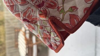 Oven Mitts, Cotton Indian Print, Set Of Two, 5 of 11