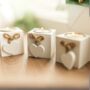 Three White Wooden Heart Tealight Candle Holders Decor, thumbnail 5 of 6