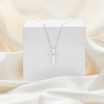 Girl's Sterling Silver Cross Necklace | Two Styles, 3 of 7