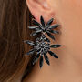 Black Cluster Star Crystal Drop Earrings, thumbnail 1 of 3