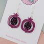 Pomegranate Glitter Earrings, thumbnail 4 of 5