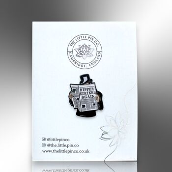 Victorian Themed Jack The Ripper True Crime Enamel Pin, Gifts For True Crime Fans And Mystery Lovers, 4 of 8