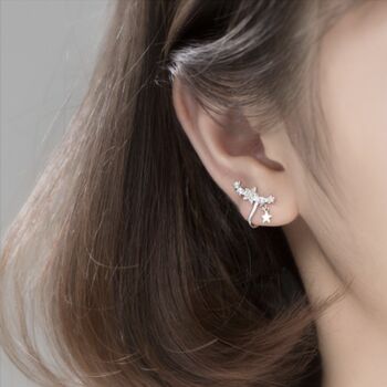 Sterling Silver Sparkly Star Ear Cuff, 3 of 5