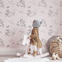 Little Bunny Wallpaper In Blush Pink, thumbnail 1 of 3